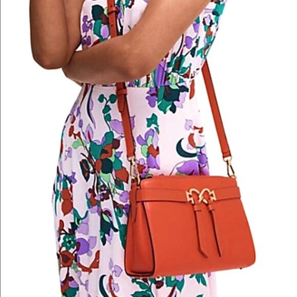 New With Tags - Kate Spade - Lava Red - Medium Crossbody Bag - Picture 2 of 15
